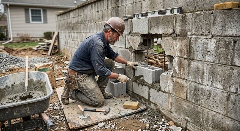 Block Wall Repair in Independence, MO
