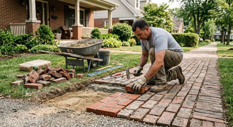 Brick Flatwork Repair in De Soto, KS