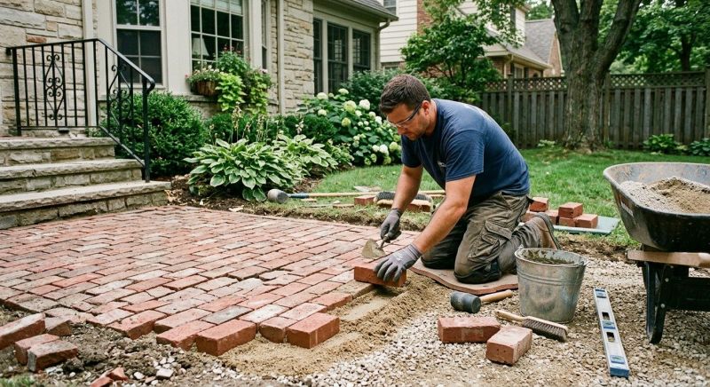 Brick Flatwork Repair in De Soto, KS