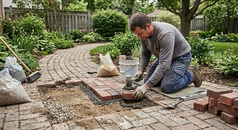 Brick Pathway Repair in Overland Park, KS