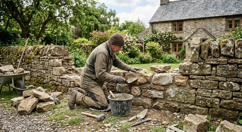 Stone Wall Repair in Mission, KS