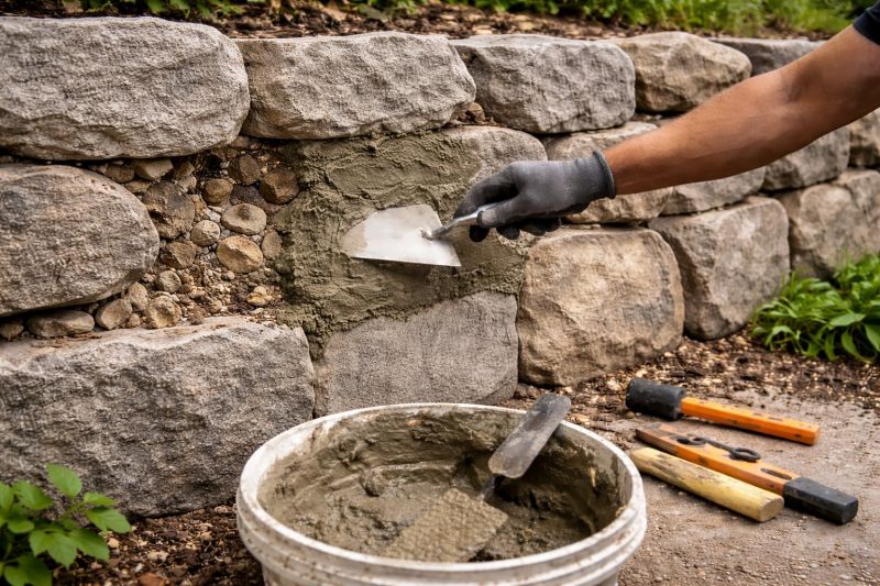 Stone Wall Repair in Tonganoxie, KS
